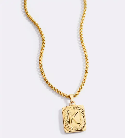 Initial Card Pendant Necklace